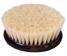 Wooden brush with whitened bristle